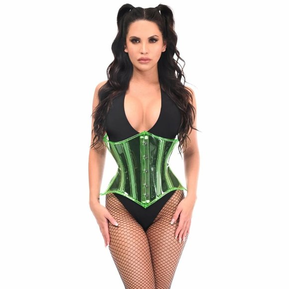 Lavish Green Clear Curvy Underbust Waist Cincher Corset